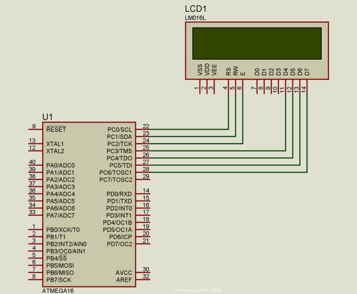  Interfațarea unui LCD 2x16 cu microcontroller-ul ATmega16 (compatibil pin la pin cu ATmega324)