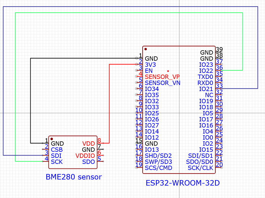 ESP32 and BME280 schematics