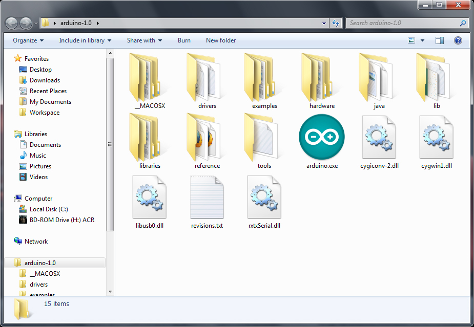 Arduino software folder