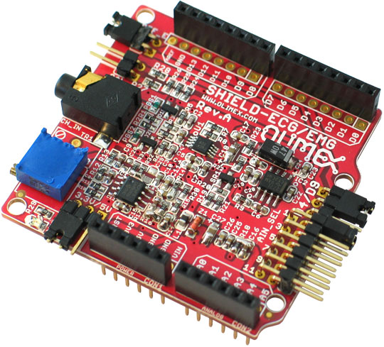 Front side of the EKG extension board