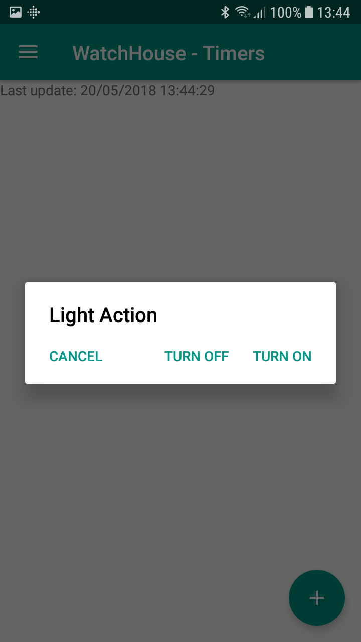 Timers menu - Add timer action