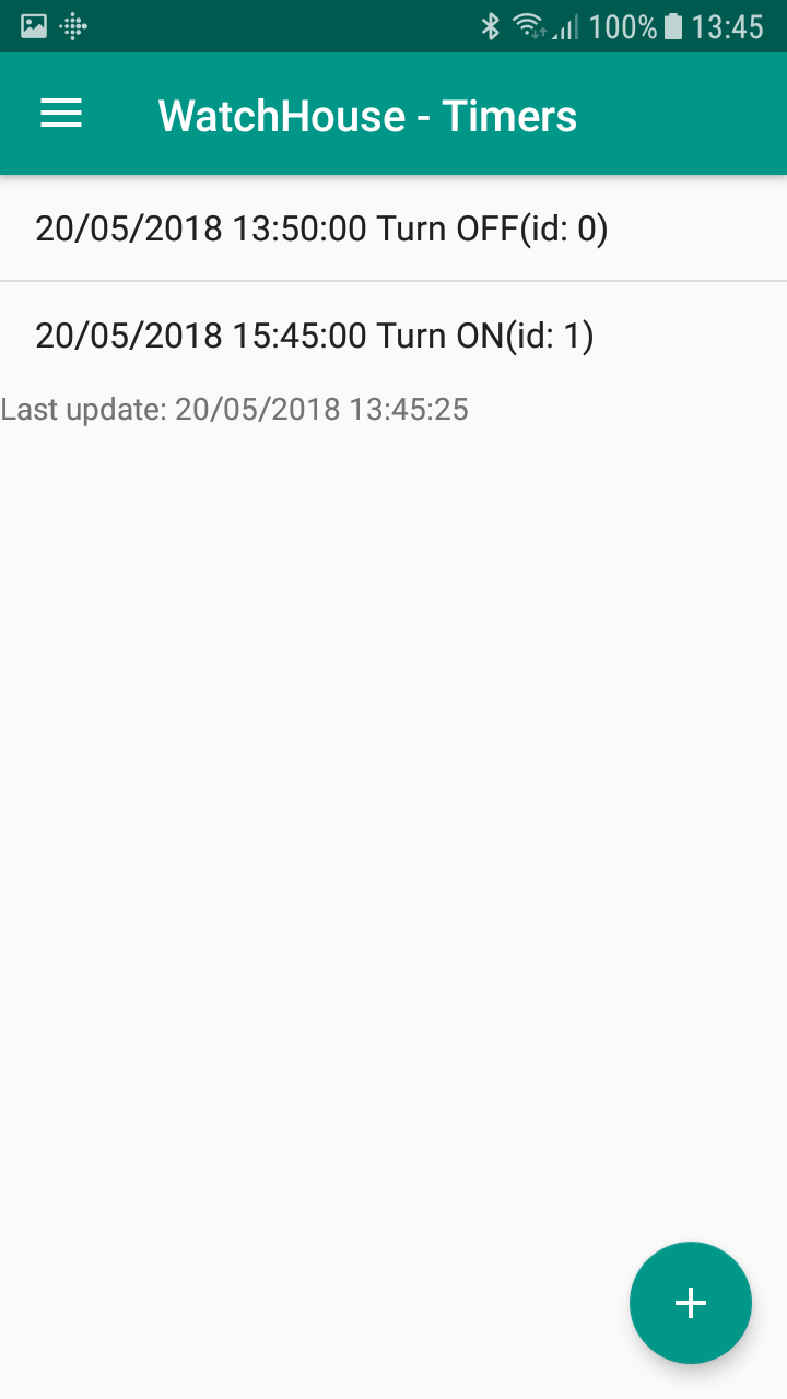 Timers menu - Multiple timers
