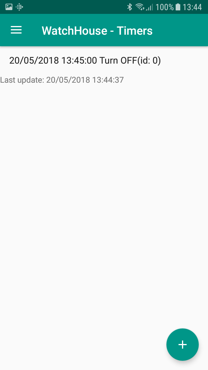 Timers menu - Timer added