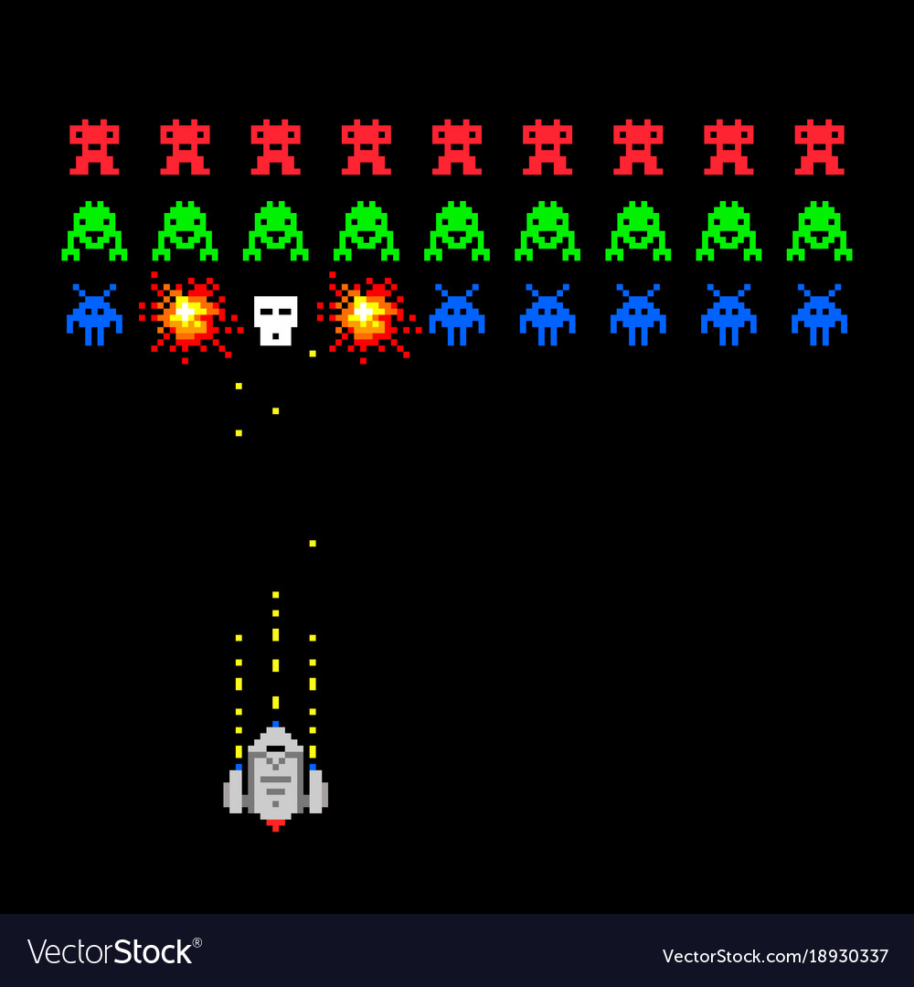 Pixel space invader game