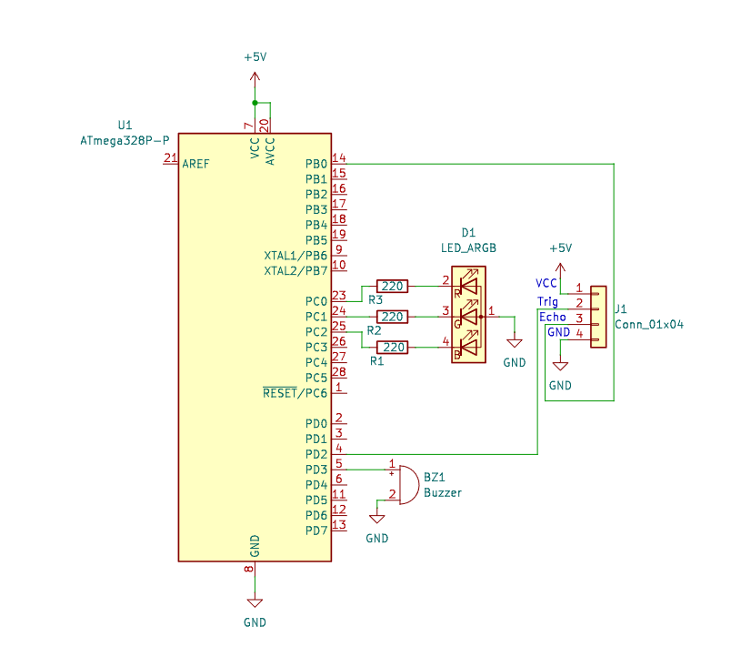  Schema Electrică KiCad - Radar de Parcare