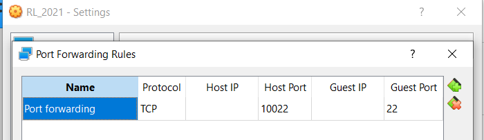  Port forwarding pentru acces SSH de pe Host 