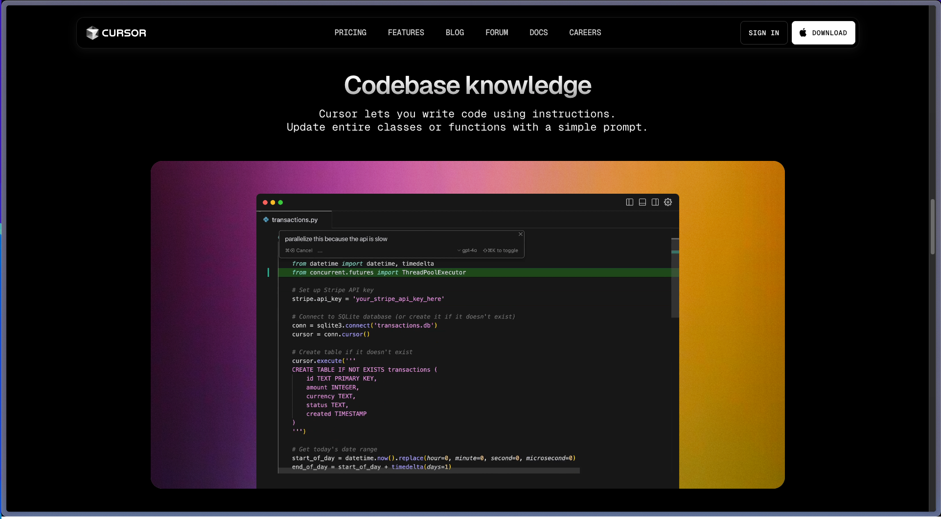 Cursor knowledge